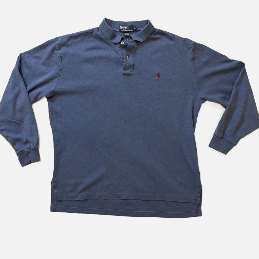 Blue Classic Polo Long Sleeve Polo by Ralph Lauren Men's M Vintage 90s/Y2K Prep